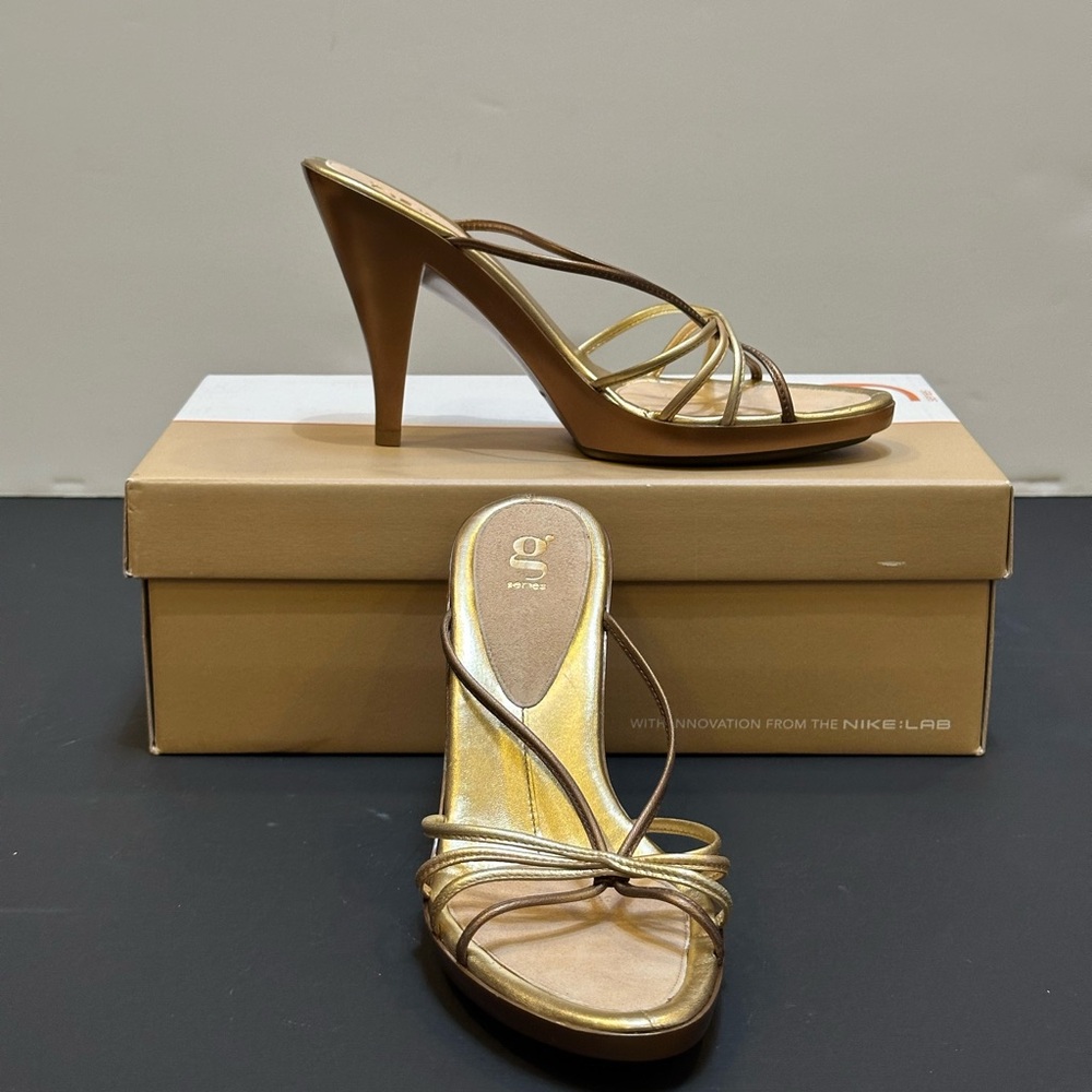 NWT Cole Haan x Nike Lab - G Series Gold Strappy Heels